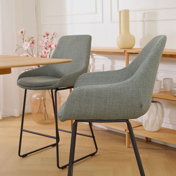 scandinavische hoge barkruk groen - zwart onderstel - 75 cm - Nino-Mae 
