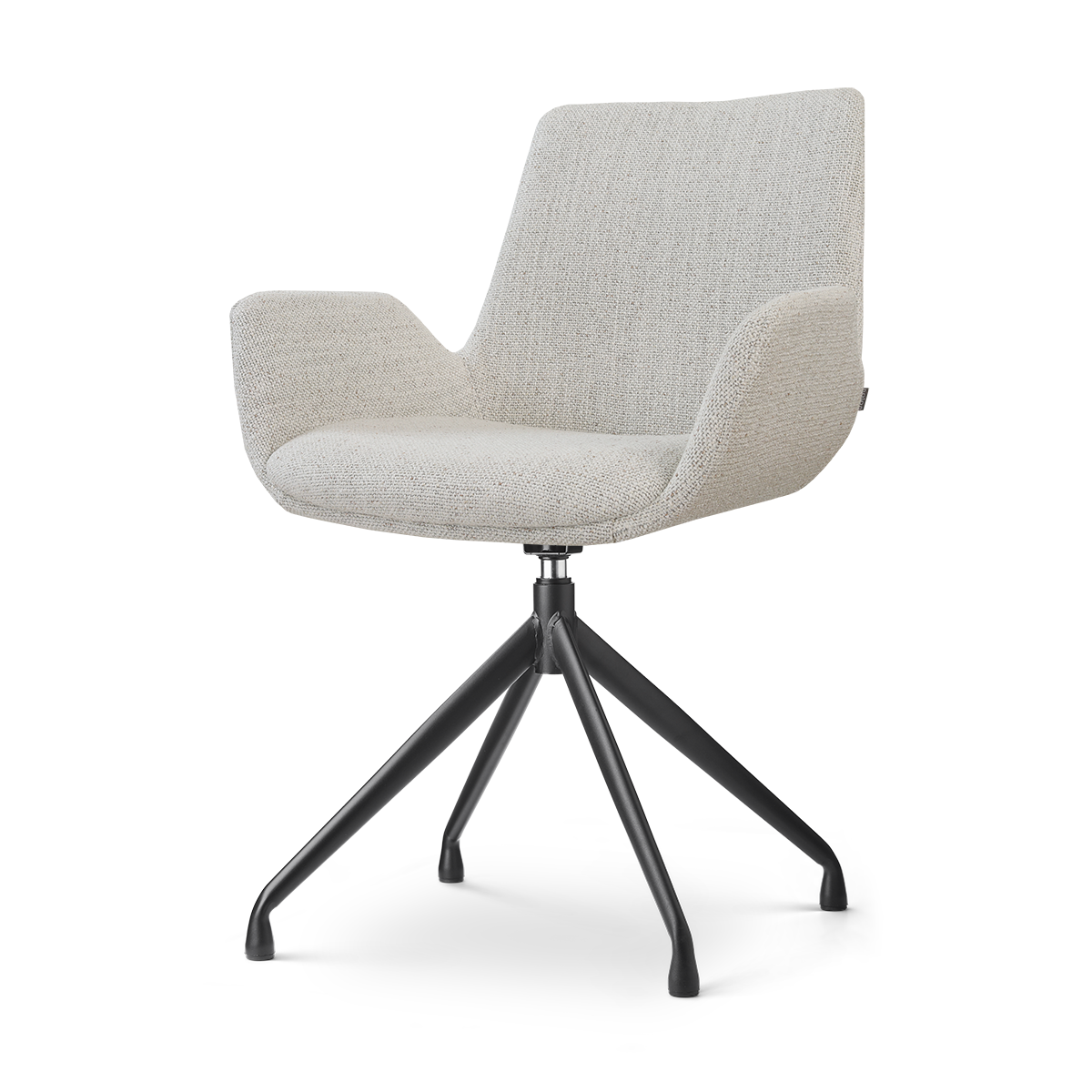 Nola-Eef draaibare eetkamerstoel beige gemêleerd - zwart onderstel
