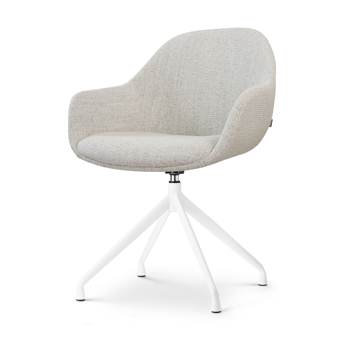 Nola-Mae draaibare eetkamerstoel beige gemêleerd - wit onderstel