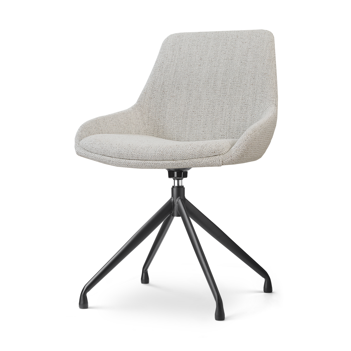 Nola-Isa draaibare eetkamerstoel beige gemêleerd - zwart onderstel