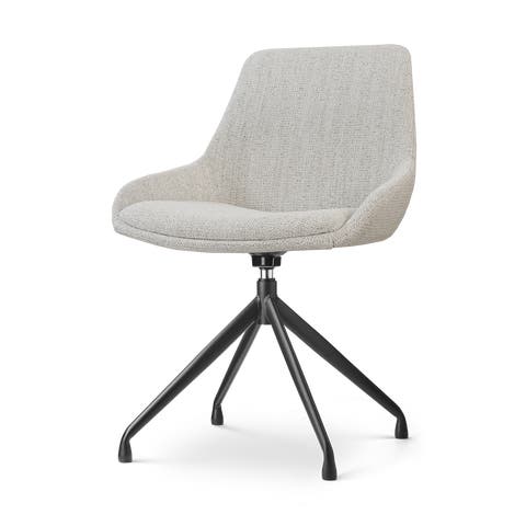 Nola-Isa draaibare eetkamerstoel beige gemêleerd - zwart onderstel