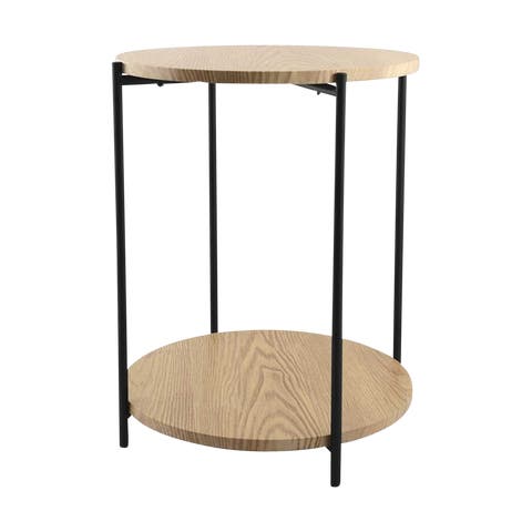 Lina houten bijzettafel naturel - Ø 40 cm