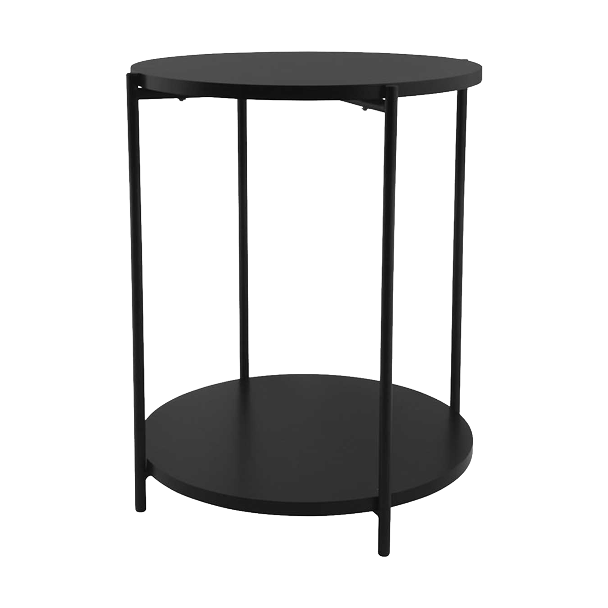 Lina houten bijzettafel zwart - Ø 40 cm