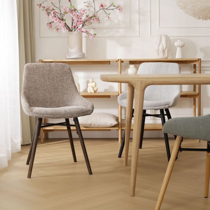 design eetkamerstoel bruin - zwart houten onderstel Nena-Isa 
