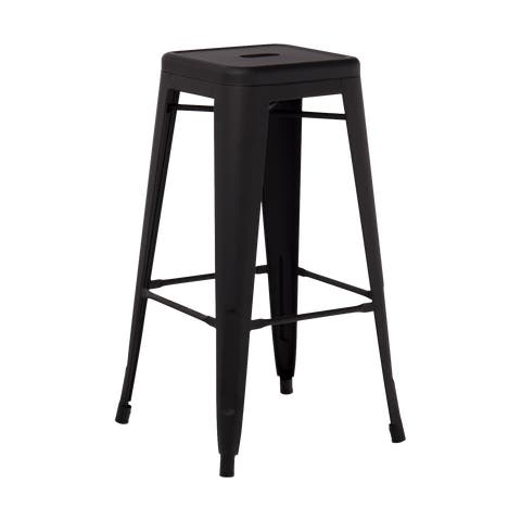 Metalen barkruk mat zwart - 77 cm