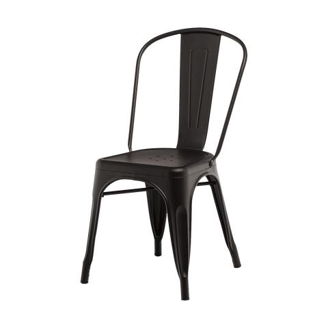 Metalen eetkamerstoel mat zwart