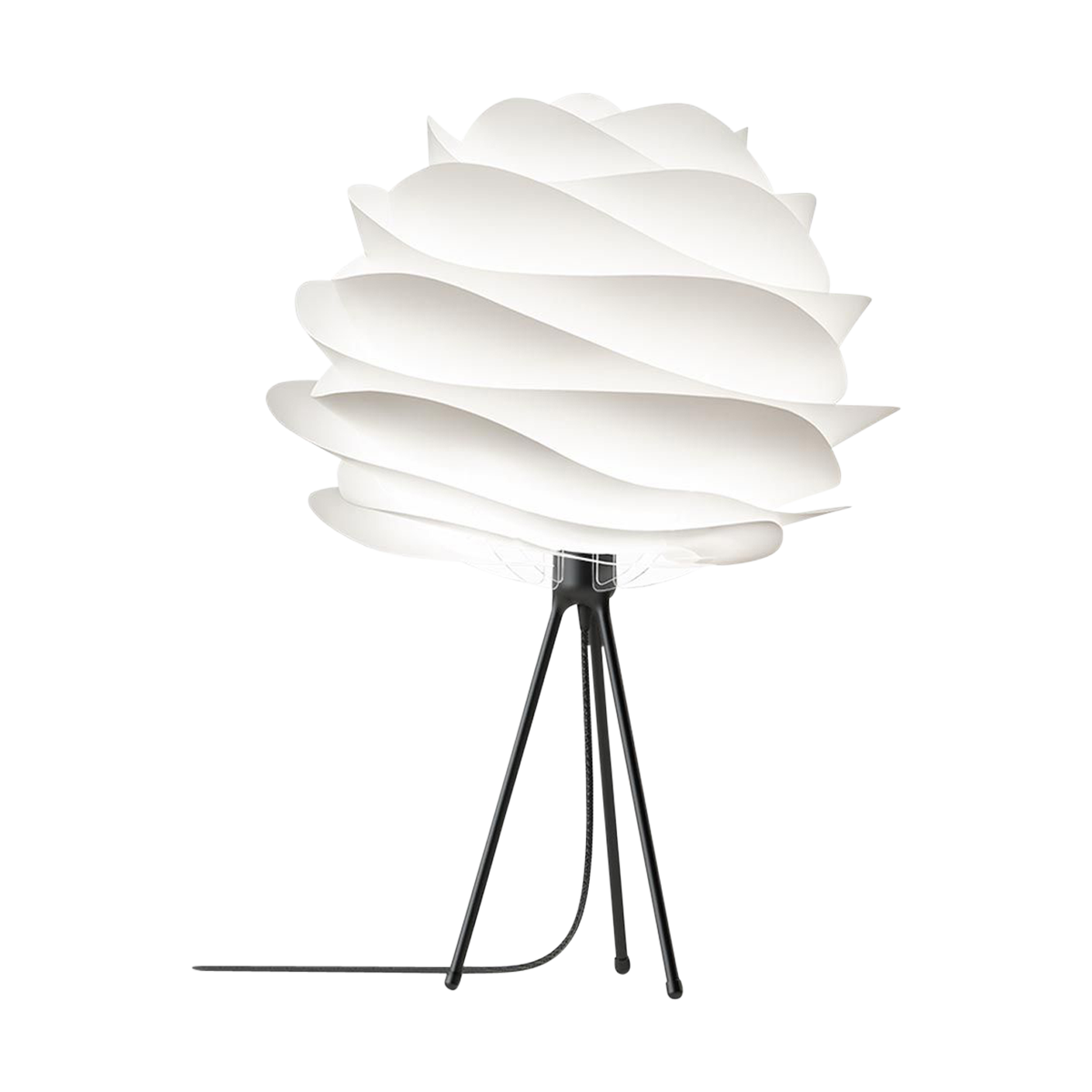 Carmina Medium tafellamp white - met tafel tripod zwart - Ø 48 cm