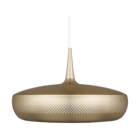 Clava Dine hanglamp brushed brass - met koordset wit - Ø 43 cm
