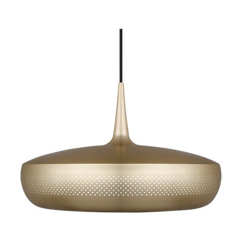 Clava Dine hanglamp brushed brass - met koordset zwart - Ø 43 cm