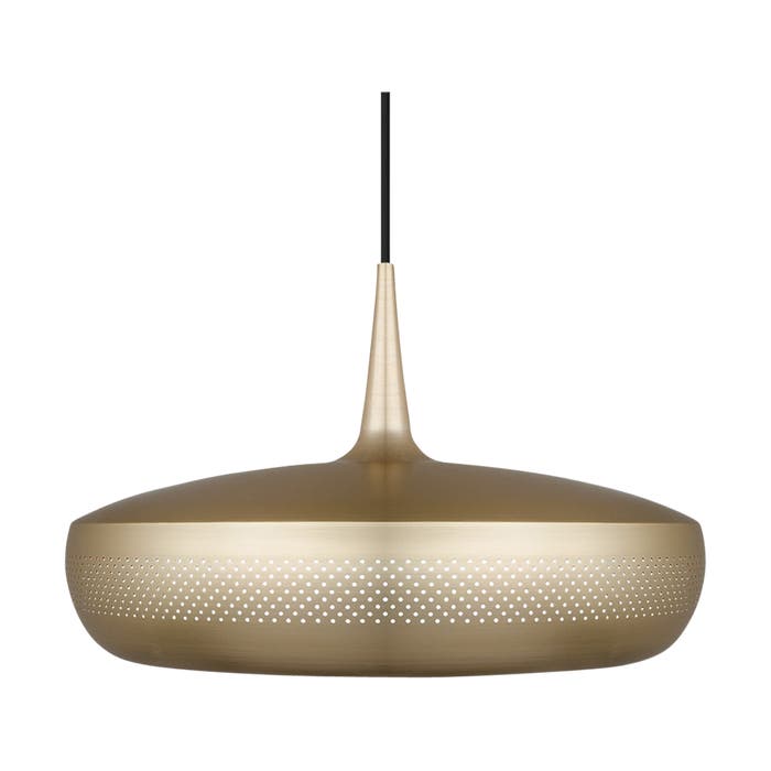 Clava Dine hanglamp brushed brass - met koordset zwart - Ø 43 cm