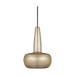Clava hanglamp brushed brass - met koordset zwart - Ø 21,5 cm