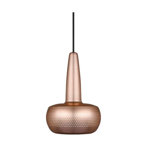 Clava hanglamp brushed copper - met koordset zwart - Ø 21,5 cm