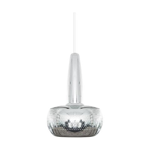 Clava hanglamp polished steel - met koordset wit - Ø 21,5 cm