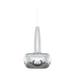 Clava hanglamp polished steel - met koordset wit - Ø 21,5 cm