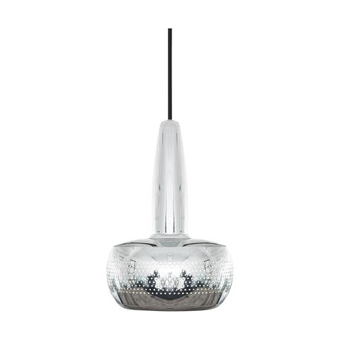 Clava hanglamp polished steel - met koordset zwart - Ø 21,5 cm