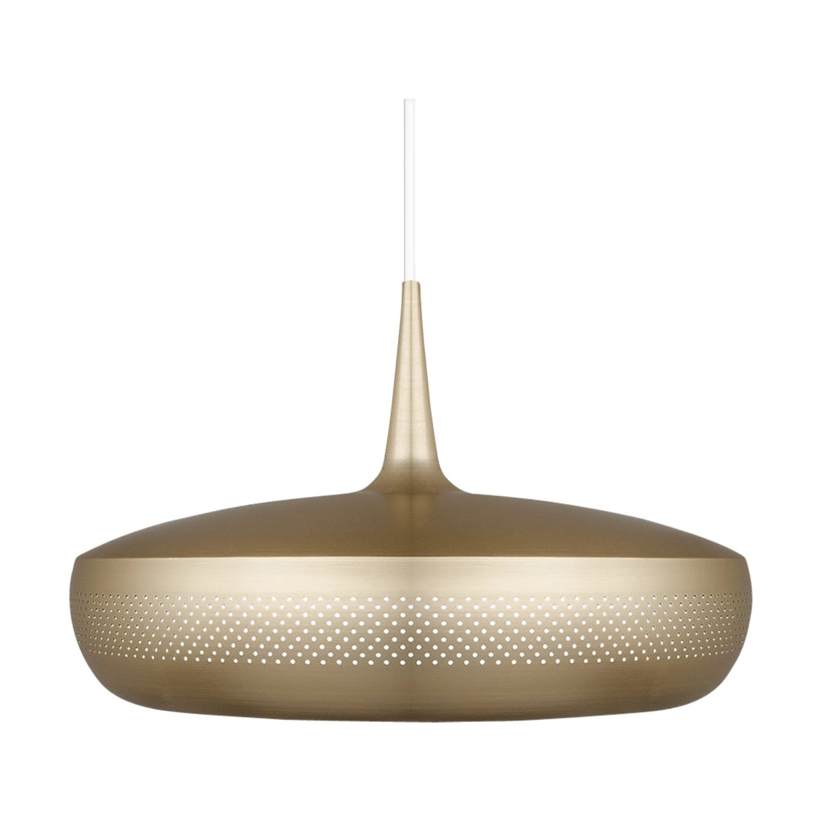 Clava Dine hanglamp brushed brass - met koordset wit - Ø 43 cm
