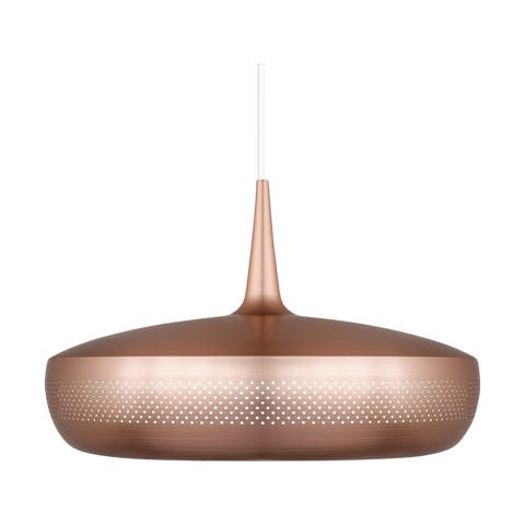 Clava Dine hanglamp brushed copper - met koordset wit - Ø 43 cm