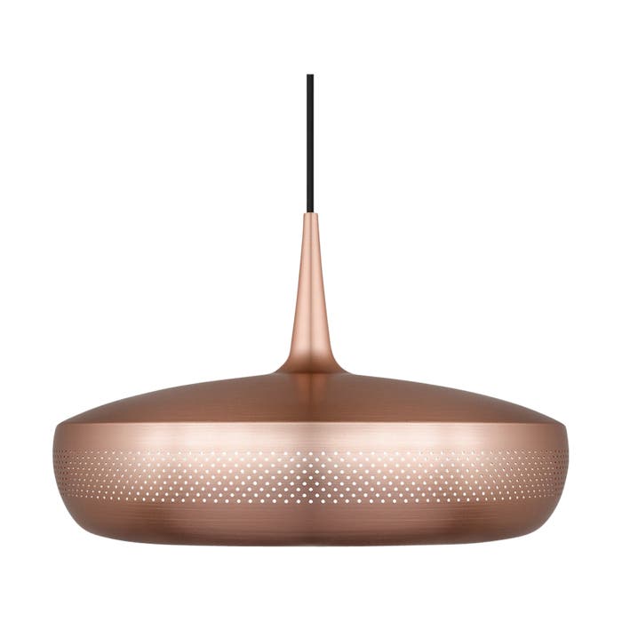 Clava Dine hanglamp brushed copper - met koordset zwart - Ø 43 cm