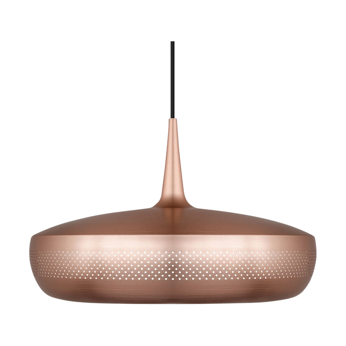 Clava Dine hanglamp brushed copper - met koordset zwart - Ø 43 cm