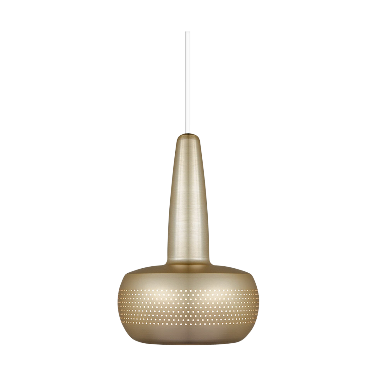 Clava hanglamp brushed brass - met koordset wit - Ø 21,5 cm