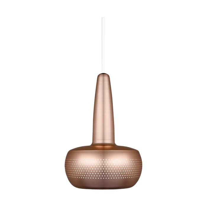 Clava hanglamp brushed copper - met koordset wit - Ø 21,5 cm