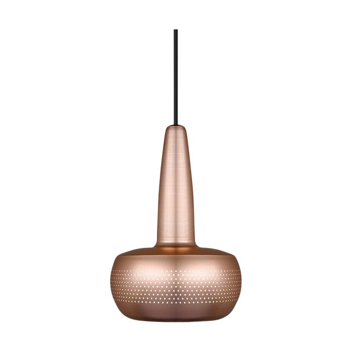 Clava hanglamp brushed copper - met koordset zwart - Ø 21,5 cm