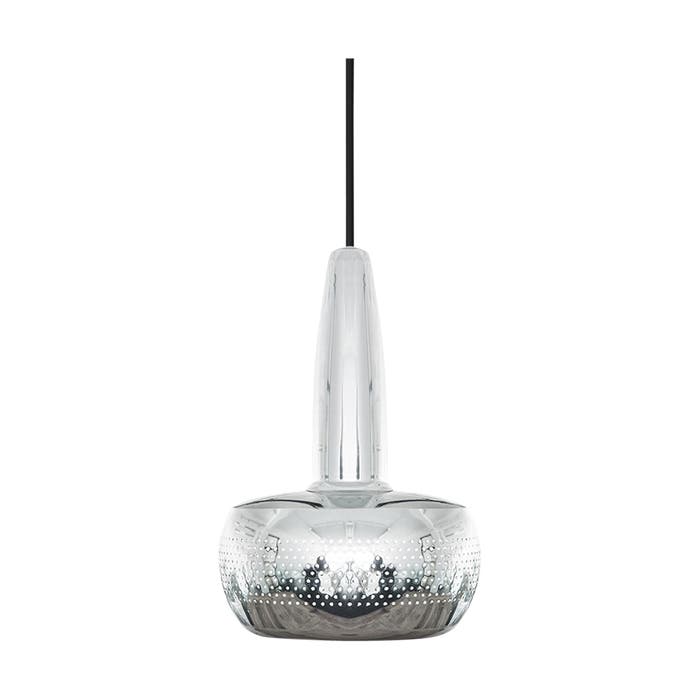 Clava hanglamp polished steel - met koordset zwart - Ø 21,5 cm