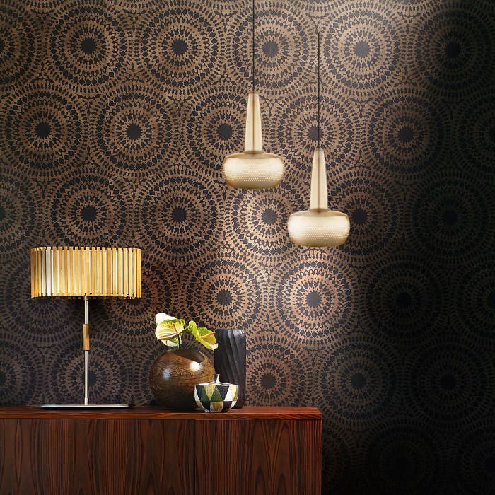 Clava hanglamp brushed brass - met koordset zwart - Ø 21,5 cm - messing