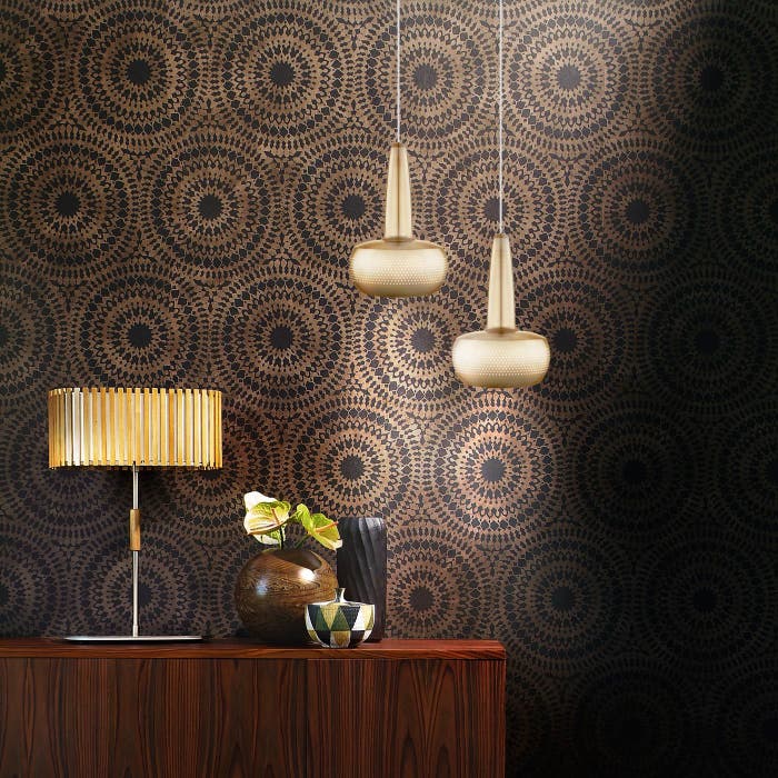 Clava hanglamp brushed brass - met koordset wit - Ø 21,5 cm - goud - aluminium