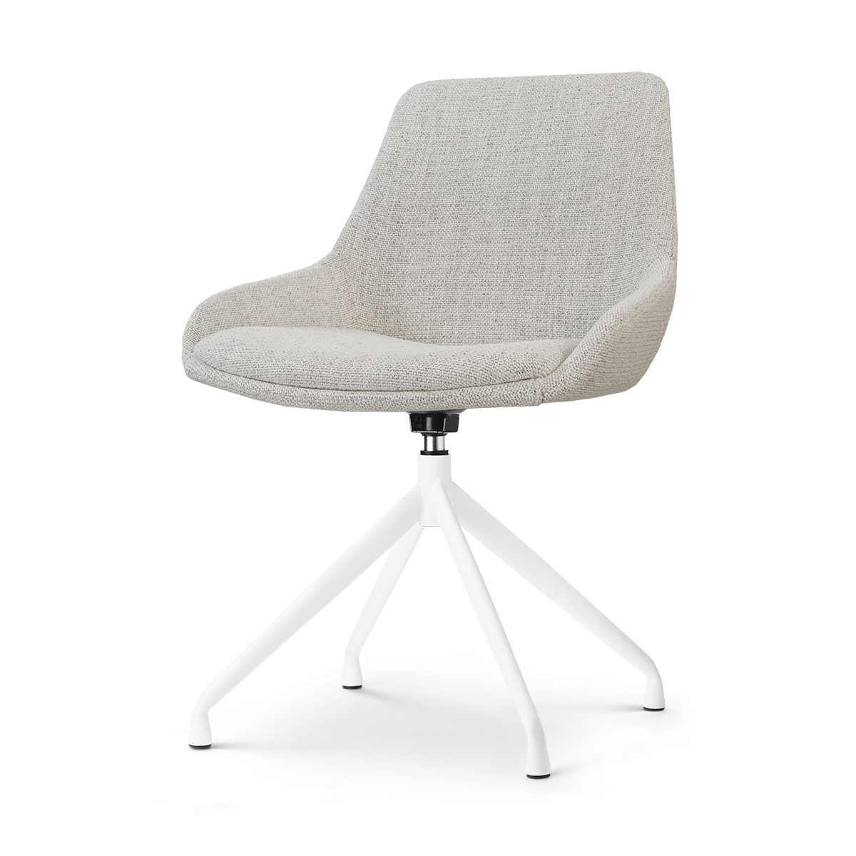 Nola-Isa draaibare eetkamerstoel beige gemêleerd - wit onderstel