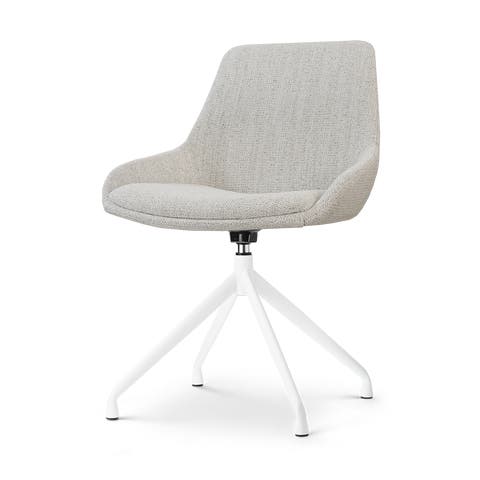 Nola-Isa draaibare eetkamerstoel beige gemêleerd - wit onderstel