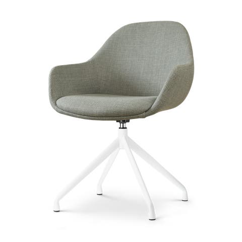 Nola-Mae draaibare eetkamerstoel saliegroen - wit onderstel