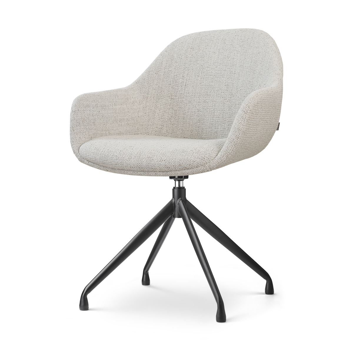 Nola-Mae draaibare eetkamerstoel beige gemêleerd - zwart onderstel