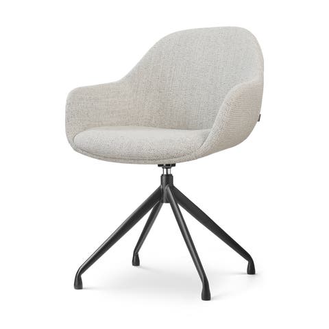 Nola-Mae draaibare eetkamerstoel beige gemêleerd - zwart onderstel