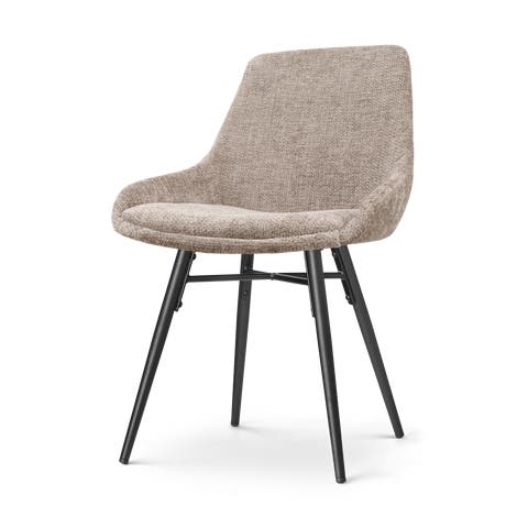 Nova-Isa eetkamerstoel bruin - zwart onderstel