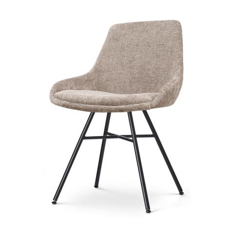 Noa-Isa eetkamerstoel bruin - zwart onderstel