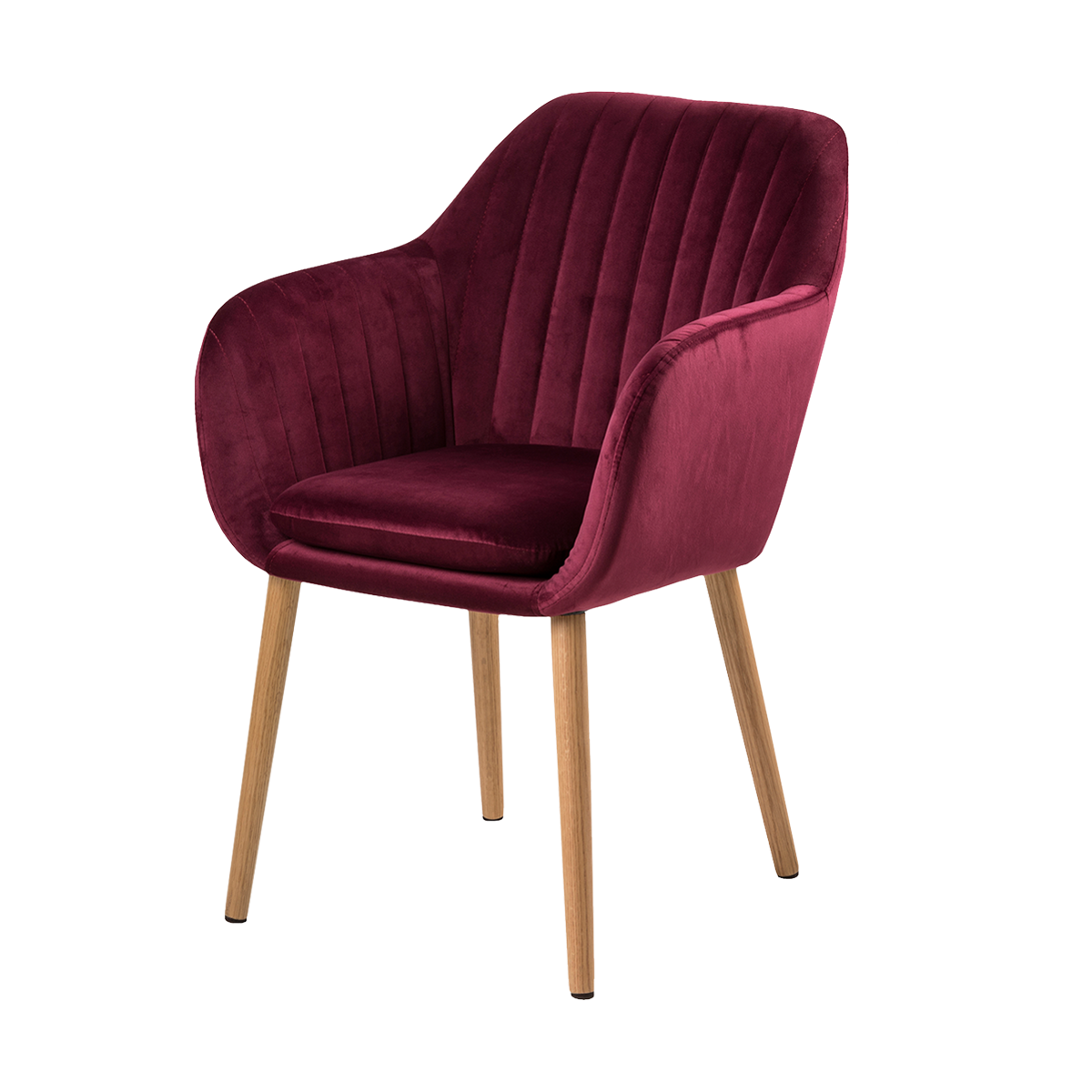 Djura velvet eetkamerstoel bordeaux rood
