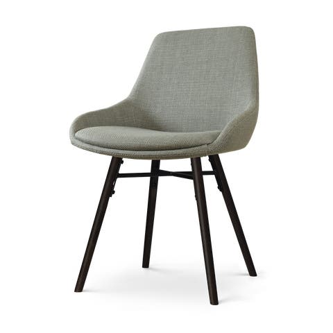 Nena-Isa eetkamerstoel saliegroen - zwart houten onderstel