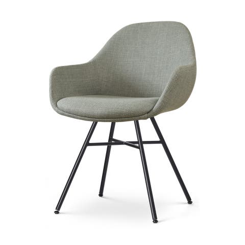 Noa-Mae eetkamerstoel saliegroen - zwart onderstel