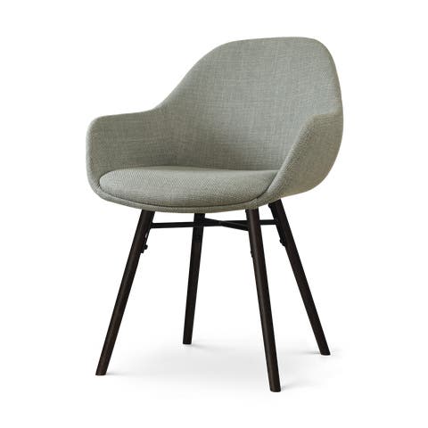 Nena-Mae eetkamerstoel saliegroen - zwart houten onderstel