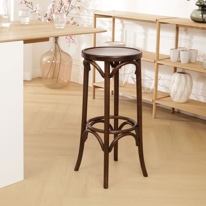 Carel houten barkuk walnoot - 83 cm - thonet - klassiek - barstoel