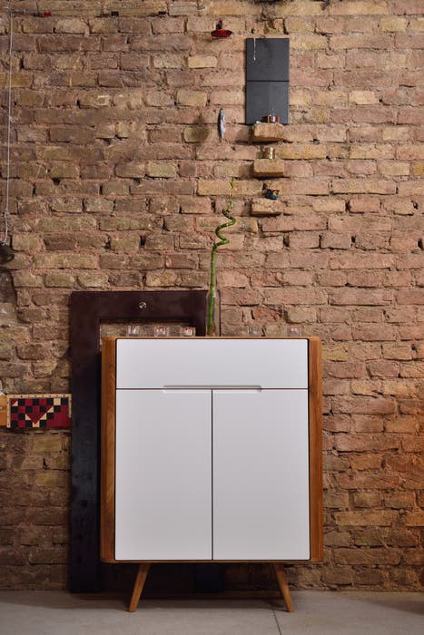 Ena dresser 90 houten ladekast naturel - 90 x 110 cm - dressoir - opbergkast