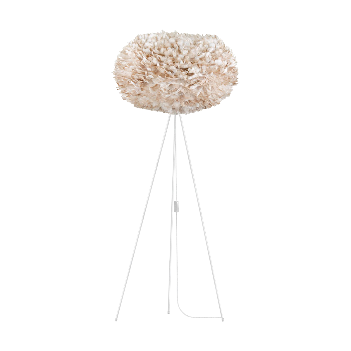 Eos X-large vloerlamp light brown - met tripod wit - Ø 75 cm