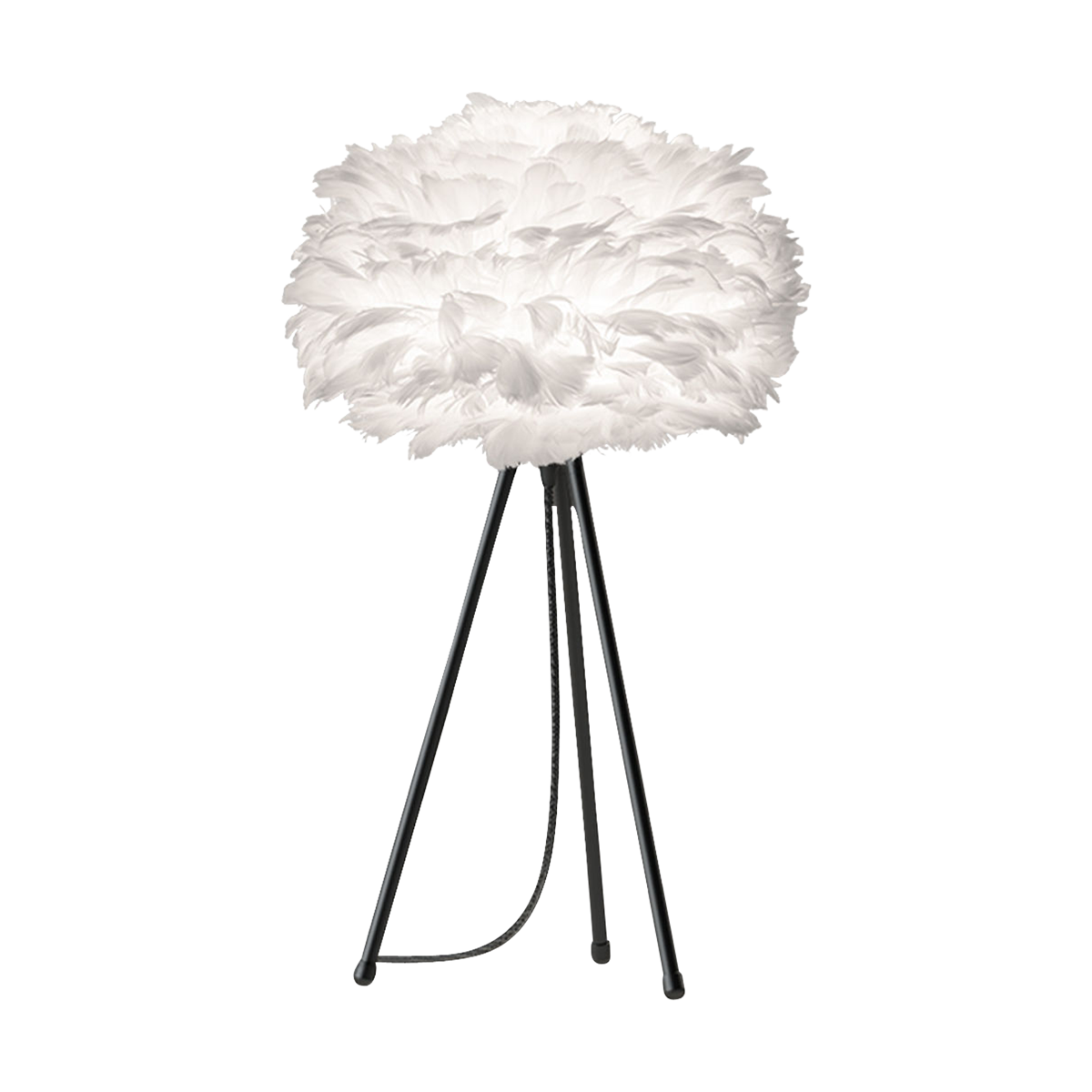 Eos Mini tafellamp white - met tripod zwart - Ø 35 cm