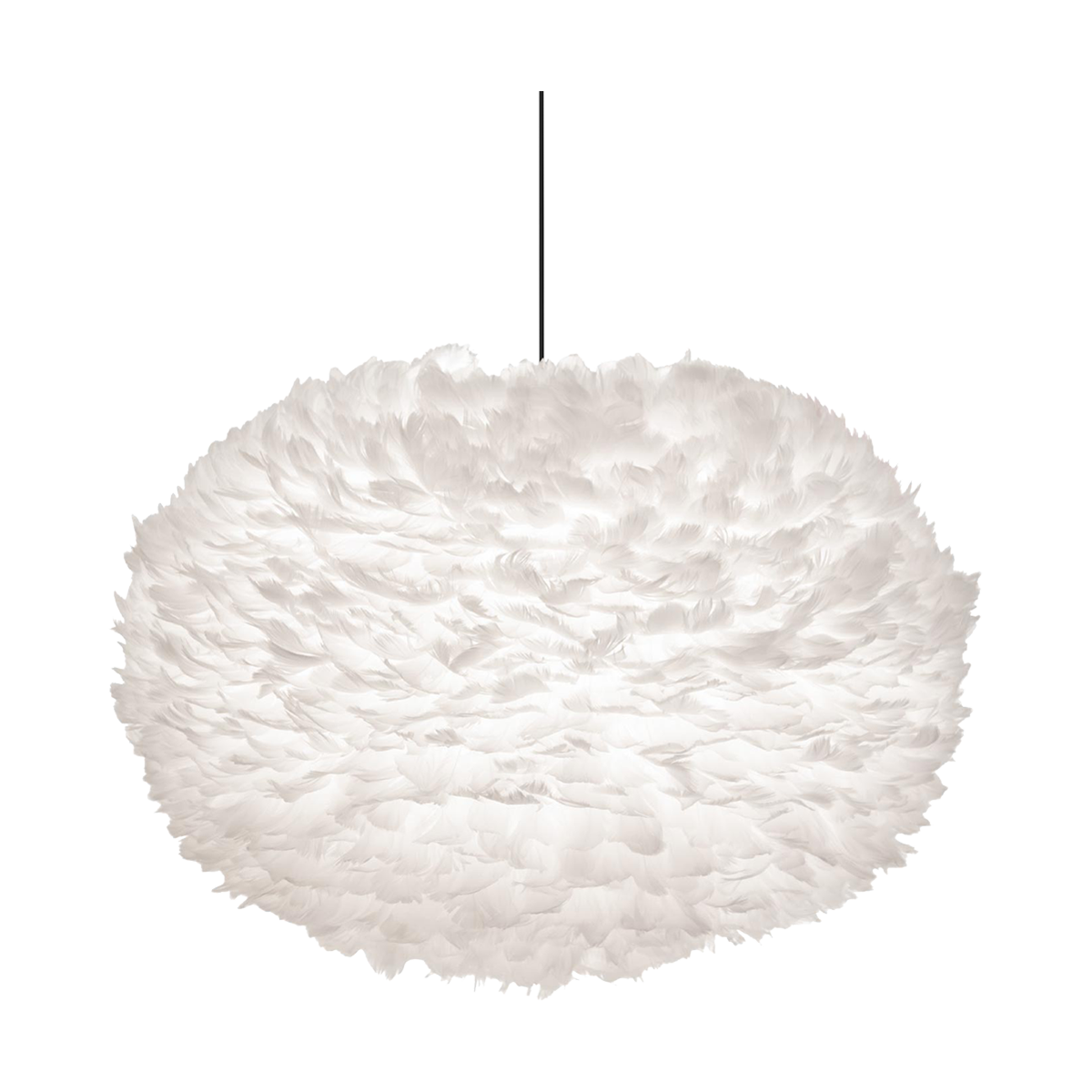 Eos X-large hanglamp white - met koordset zwart - Ø 75 cm