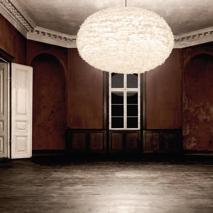 Eos XX-large hanglamp white - met koordset zwart - Ø 110 cm - extra groot - dons