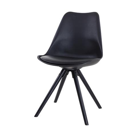 Legno eetkamerstoel zwart - zwart houten onderstel