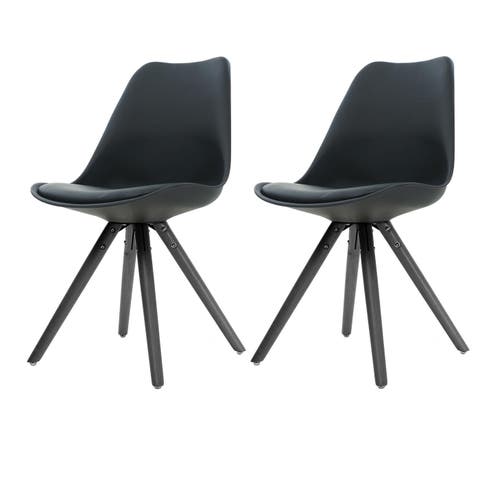 Legno stoel zwart - Zwart onderstel - Set van 2