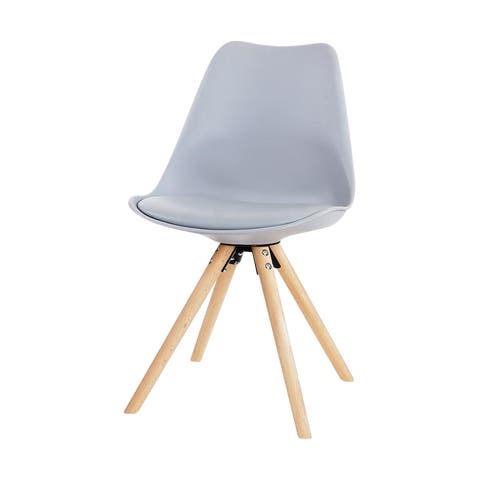 Legno eetkamerstoel lichtgrijs - houten onderstel