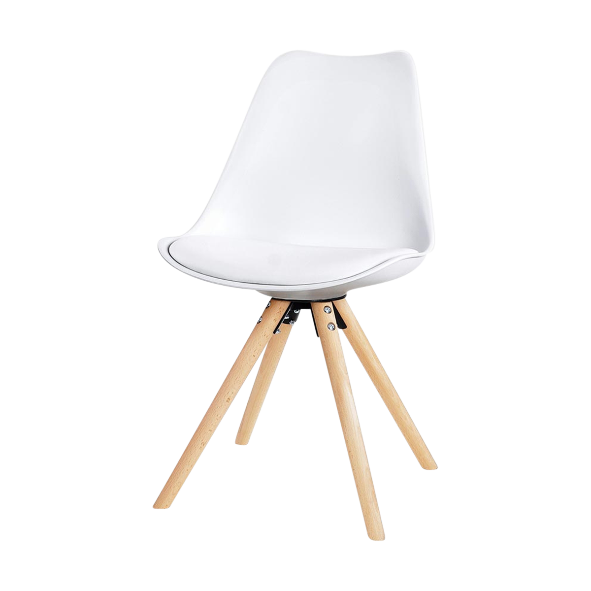 Legno eetkamerstoel wit - houten onderstel